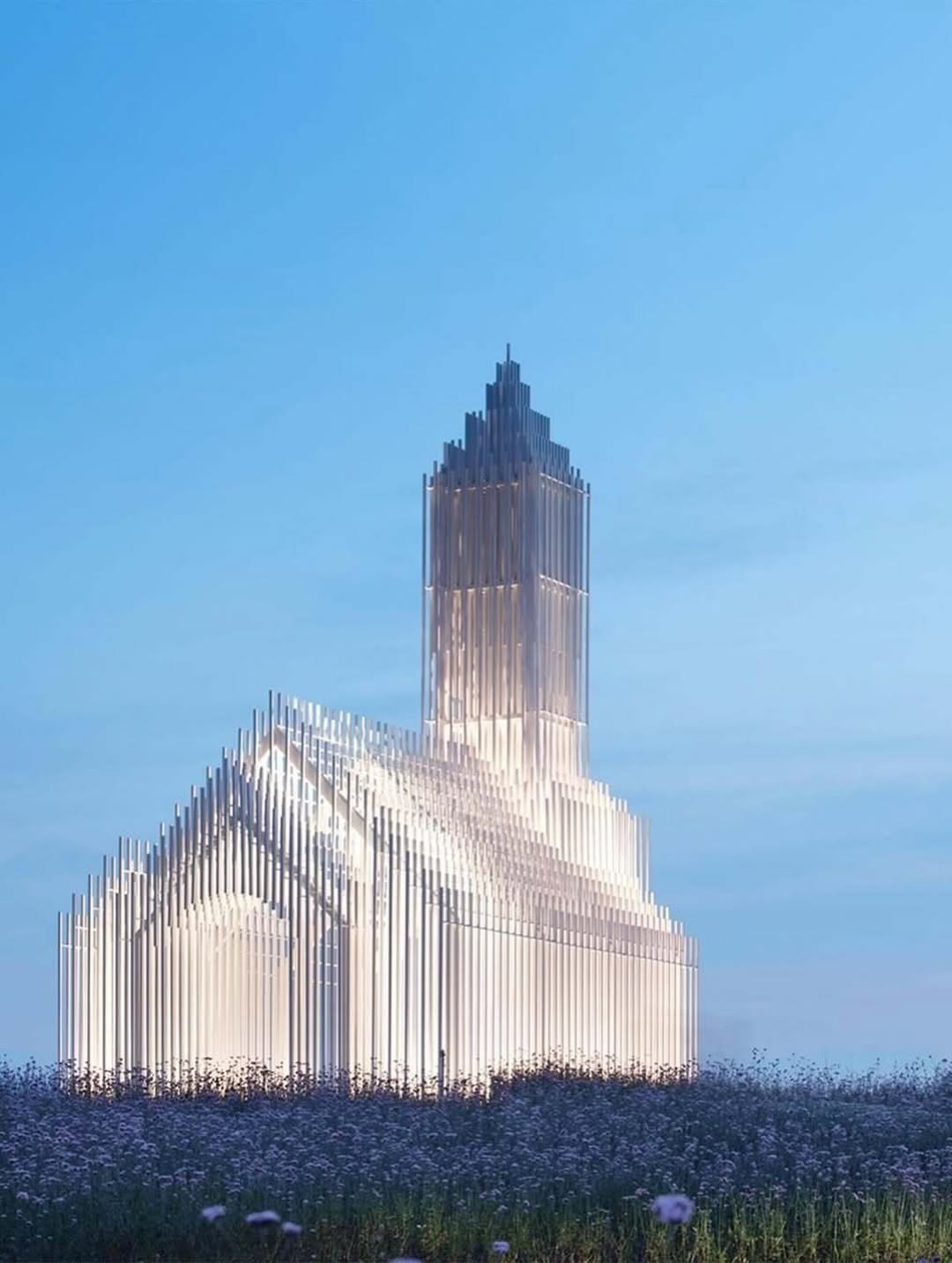 Serene interior of the Shadowless Church with filtered daylight