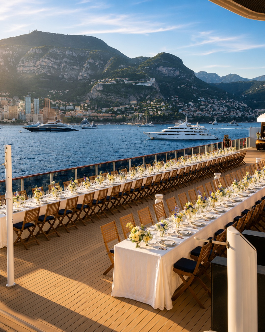 Evening on a yacht, cinematic luxury mood