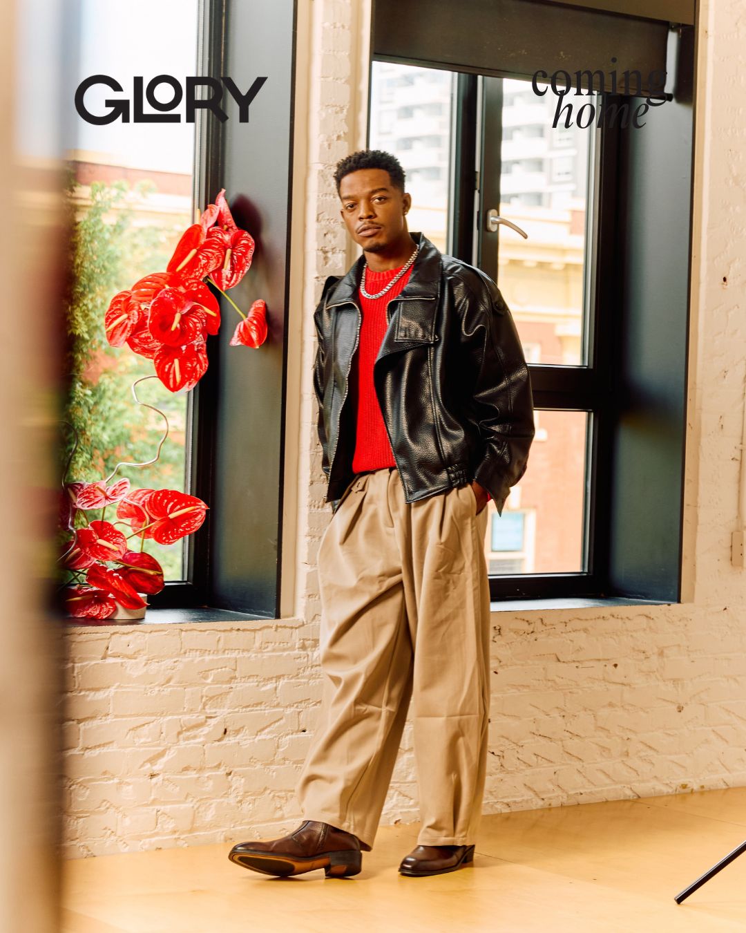Stephan James posing for Coming Home series